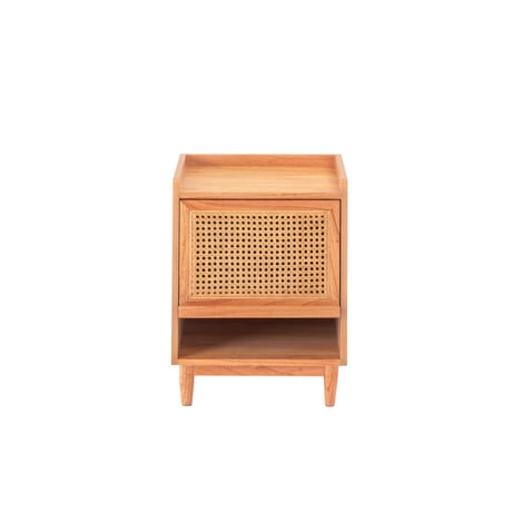 WOOD × RATTAN NIGHT TABLE / ナチュラルなスタイルのかごめ編みラタンを使用したナイトテーブル / 北欧スタイル / ナチュラルインテリア / サイドテーブル