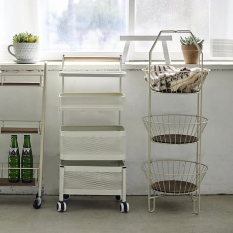 CASTER RACK WAGON / IVORY , BLACK / 脱衣所 / ランドリーラック キッチンワゴン