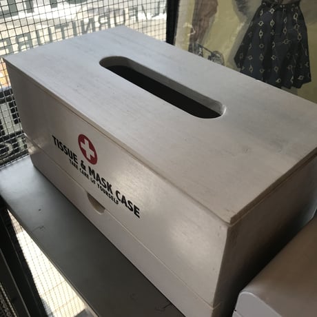 TISSUE BOX / ティッシュ+マスクボックス WHITE  / WOOD