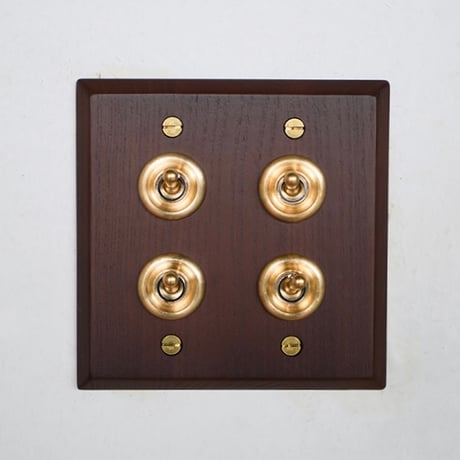 AXCIS.INC / WOOD + BRASS SWITCH PLATE / ウッデンプレート2スイッチ アッシュ / 1,2,3,4スイッチ