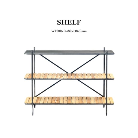 IRON / WOOD 3 STEP SHELF / シェルフ / ディスプレイ棚 / 3段ラック / ソフトビンテージインテリア /