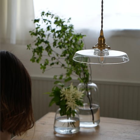 GRASS SHADE × BRASS PENDANT LIGHT / E17 ペンダントライト / 真鍮灯具 / 60cm / シーリングカバー付き