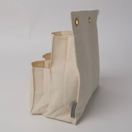 Canvas storage pocket / 身の回りにあると便利な小物をすっきりと収納できる収納ポケットボックス / ナチュラル , グレー