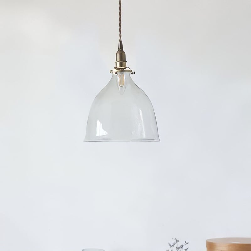 ペンダントライト / ガラスシェードbell+真鍮灯具 / 60cm ▷E17 