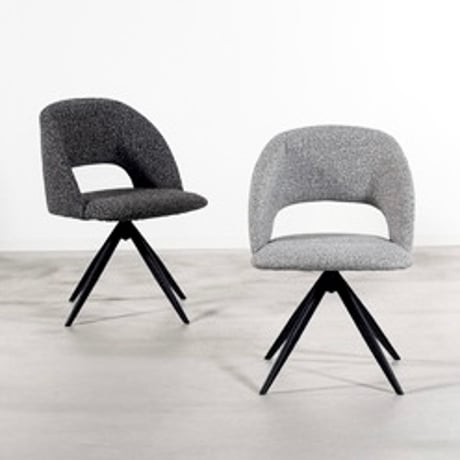 Stylish Design fabric chair Turn / GY , DGY / ファブリック / ダイニングチェア