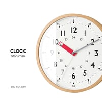 WOOD CLOCK  電波時計 / BLUE , YELLOW , RED / Storuman / サイズ : φ30 x D4.5cm  / 掛け時計 / 壁掛け時計