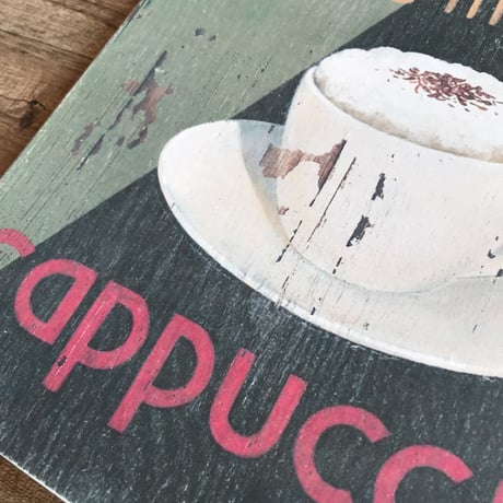WALL DECO ART / DESIGN WOOD BOARD / インテリアボード cappuccino , BUONA VISTA / ANTIQUE BOARD