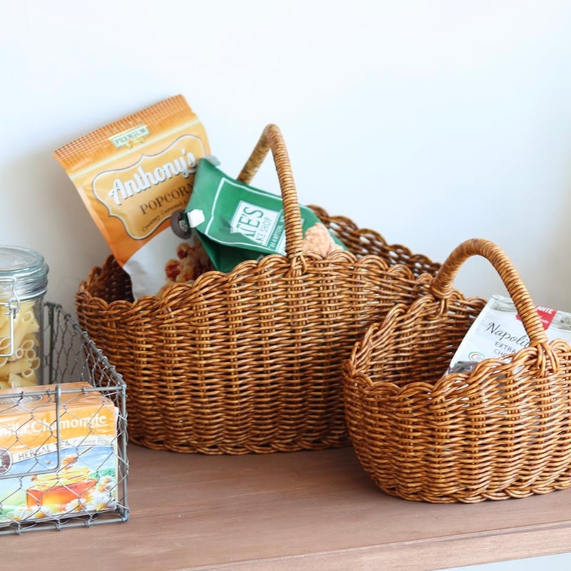 オーバルワンハンドルバスケット / Lサイズ / ポリプロピレン PP