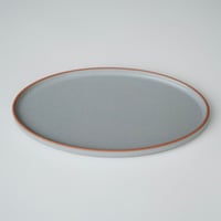 AXCIS PURE FLAT OVAL PLATE / マットな質感のナチュラルモダンな陶器食器 / フラットプレートオーバル  / クリーム , グレー , ブラック / 同色3枚セット