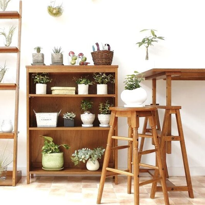 WOOD BOOK SHELF / ラック / 本棚 / 食器棚 / 可動棚 サイズ : W