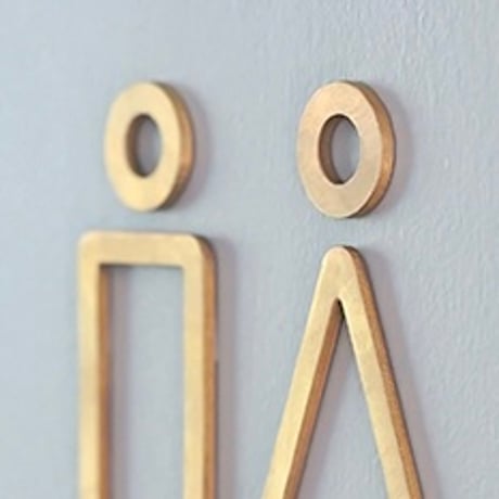 Toilet line sign plate   / IRON 'n' BRASS / シンプルでセンスの良いトイレサイン / アイコン / ＴＯＩＬＥＴ