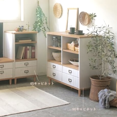 45キャビネット / 白を貴重としたコンパクトなキャビネット / サイズ : w450×d400×h850mm ※組立家具