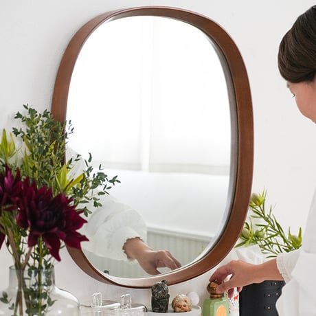 AXCIS.INC / kurve mirror / クルベエリップス / ウォールミラー サイズ : 約w650×d45×h650mm / ビーチ材