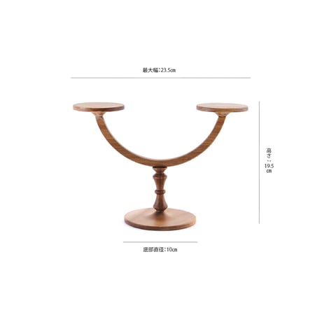 ACACIA WOOD CANDLE HOLDER + LED CANDLE / キャンドル ボーティブ 2個付き