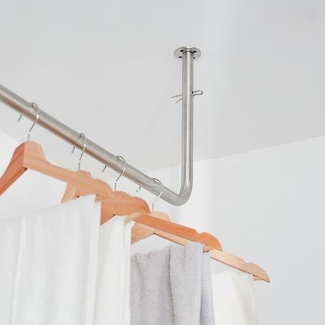 STAINLESS ceiling hanger 1550 / BK , SL / 空間を便利に使う生活感の出ないシーリングハンガー
