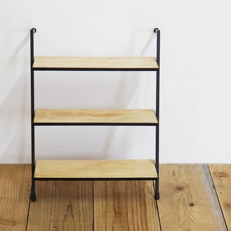 IRON + WOOD WALL shelf / アイアンのフレームで構成されたスタイリッシュな壁掛けシェルフ / 3段 , 5段 / ナチュラルモダン