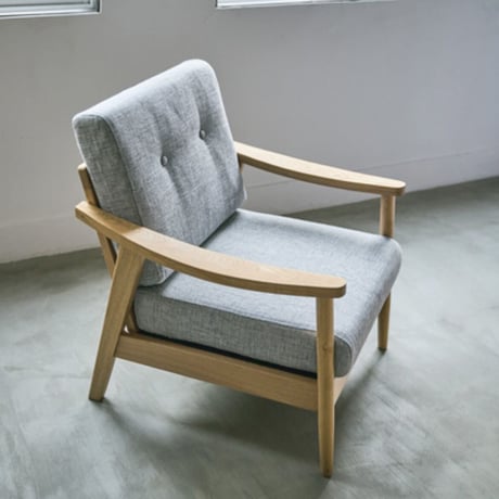 アッシュ木材とファブリックのソファ/ GRAY , GREEN / 1人掛けソファー / 肘掛け  / 北欧 インテリア リビング/サイズ :  W73×D71×H85×SH41