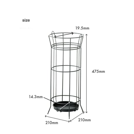 UMBRELLA STAND /アンブレラスタンド  /スチール /  傘立て ▷BLACK / 傘4本収納可能