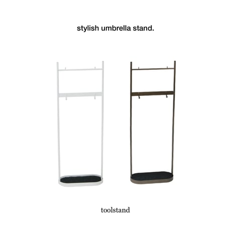 stylish umbrella stand 03 / toolstand / アイアンのみで構成されたスタイリッシュな傘立て / マットホワイト , マットブラック , ブルーグレー , ゴールド