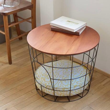 IRON × WOOD basket TABLE / ペットの隠れ家にもなるアイアンのバスケット テーブル
