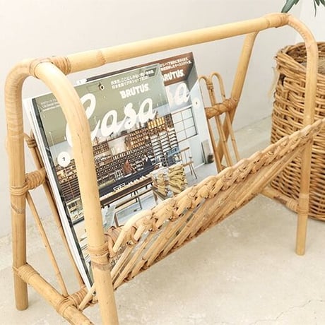 RATTAN MAGAZINE RACK / ラタンマガジンラック /   約W480×D270×H450mm  / JUGLAS