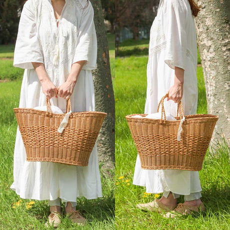 Marché Basket / ナチュラルな風合いとかわいいかたちたっぷりと入る大容量サイズで洗濯かごや日用品のストックに。