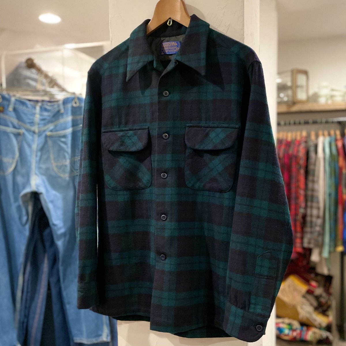 超レアサイズ pendleton ウールチェックシャツ ブラックウォッチ
