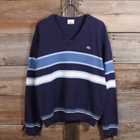 90s IZOD LACOSTE ラコステ アクリルカーディガン ブラック USA