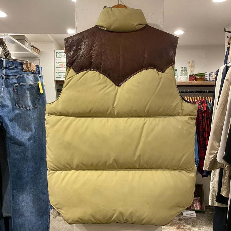 ロッキーマウンテン　クリスティーダウンベスト　40 ヨーク　レザー切替 70s Rocky Mountainロッキーマウンテン レザーヨーク切り替え