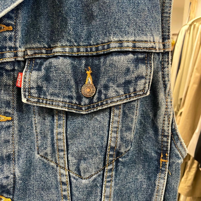 Levi's 70595 デニムベスト　ブラック　XL Levi's後染め黒デニムベスト | CUSTOM FEVER