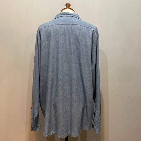 60s~　WASHINGTON DEE CEE　L/S CHAMBRAY SHIRT　Size 17　USA製　シャンブレーシャツ　ワークシャツ　(S5729)