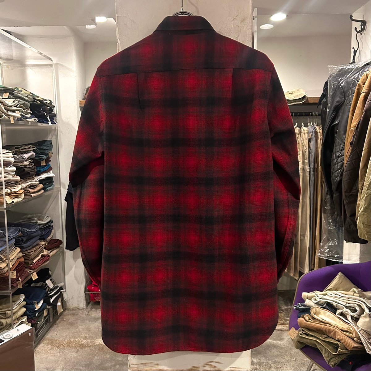 極上好配色 50s Pendleton ペンドルトン オンブレ チェック シャツ 50s PENDLETON ウールチェックシャツ ペンドルトン オンブレ