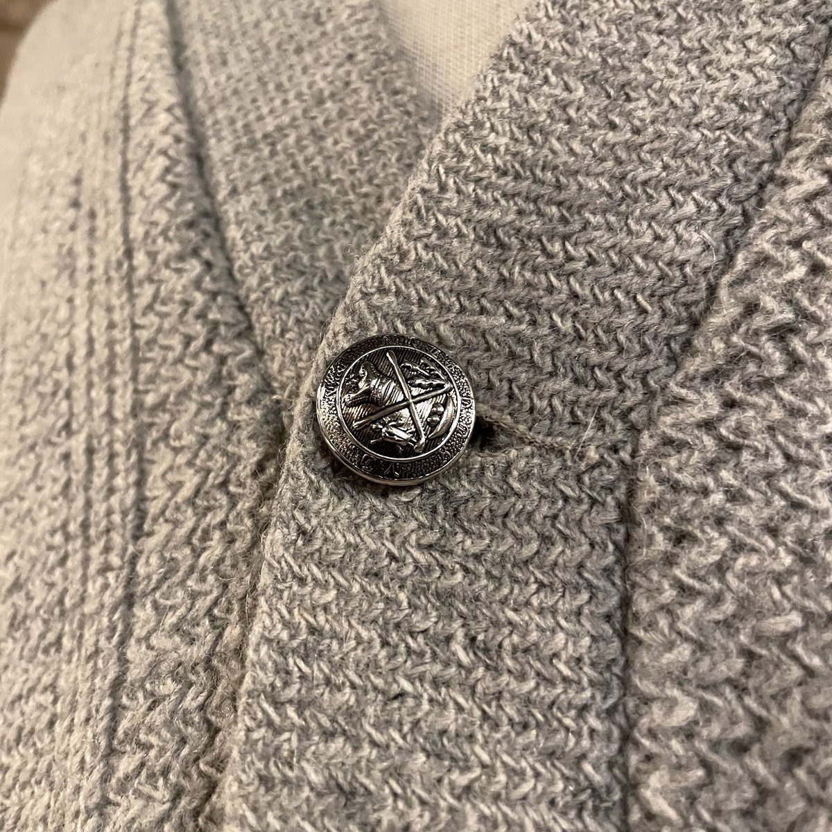 70s PURITAN ウール × アクリル カーディガン USA製 グレー SPORTSWE