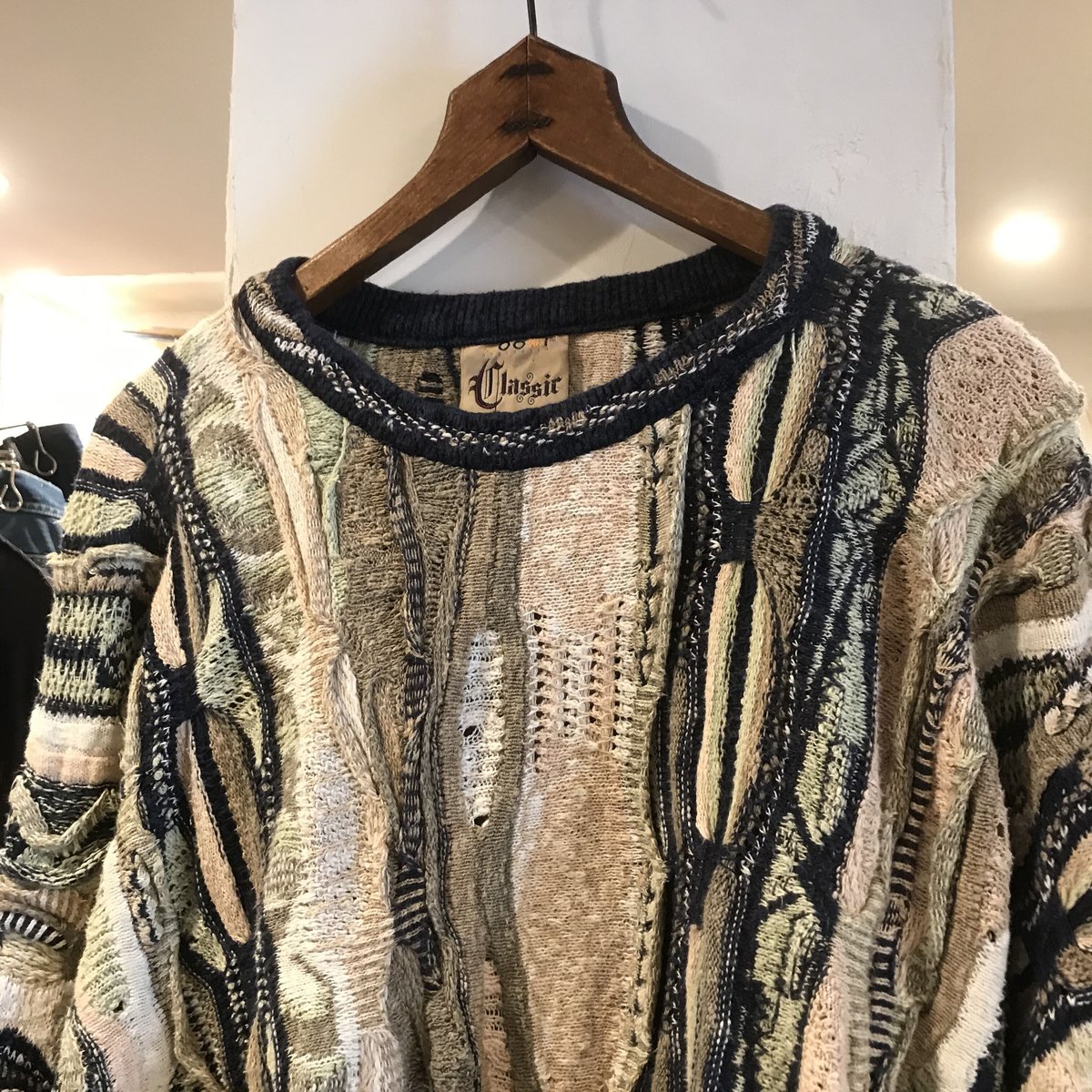 こ*ん様 COOGI Classic 3Dニット セーター リネン40% マルチ COOGI CLASSIC 3Dニット クルーネックセーター マルチカラー クージー