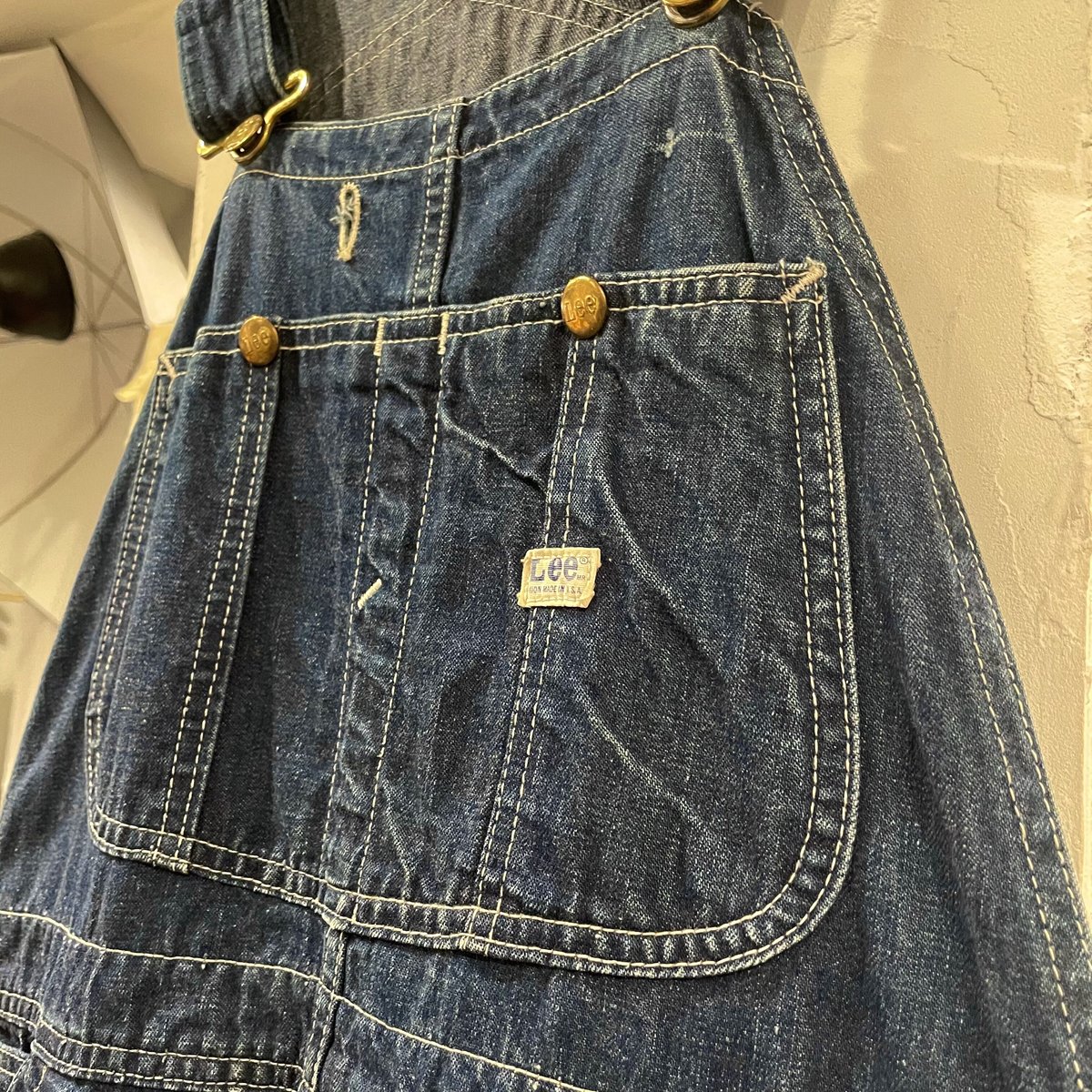 Lee オーバーオール Jelt Denim ユニオンチケット USA製 70s (S1047 Lee オーバーオール Jelt Denim ユニオンチケット USA製 70s (S1047