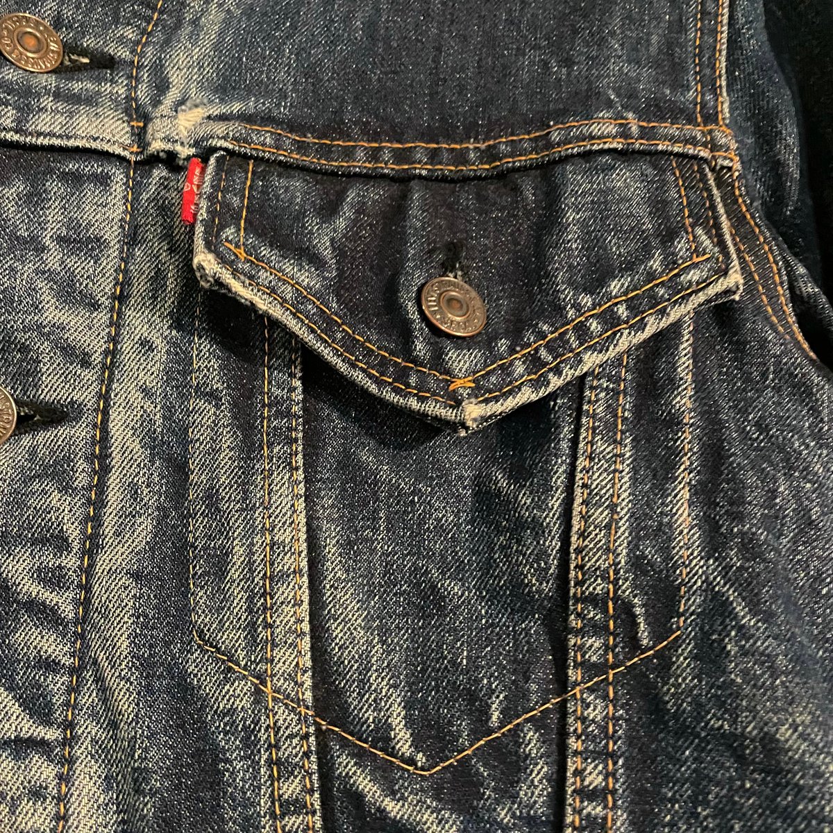 60s Levi's 70505 Big E 4th Type ブランケットライナー USA製 Size 36相当 均等V リーバイス デニムジャケット  ボタン裏526 (S4420)