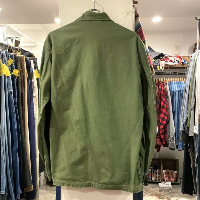 60s US ARMY ユーティリティシャツ 筒袖 OG 107 COTTON SATEEN