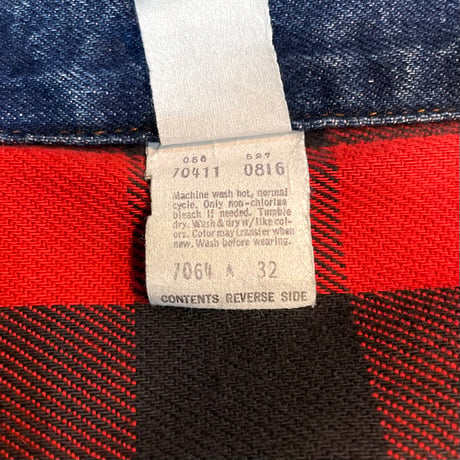 80s　Levi's 70411-0816　デニムジャケット　USA製　Size 44　ネルライニング　リーバイス　1986年　(S5751)