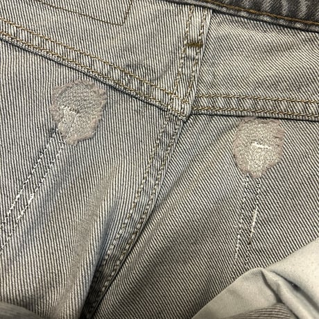 80s　Levi’s 505 先染め ブラックデニムパンツ　31×32　USA製　(S4626)