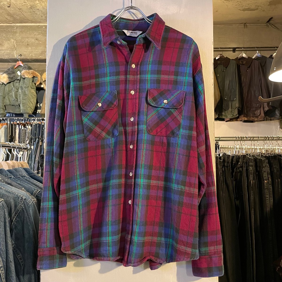 70sファイブラFIVE BROTHER ファイブブラザー　USA製ネルシャツ 70s FIVE BROTHER L/S ネルシャツ USA製 Size XL ファイブブラザ