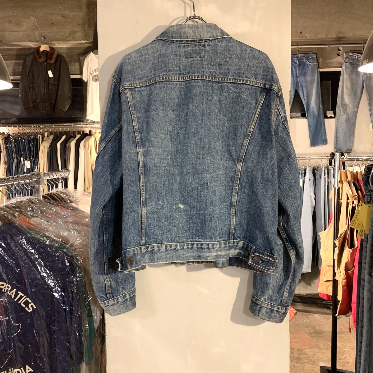 70s Levi's 70505 デニムジャケット Small e ケアタグ ビッグサイズ ボ