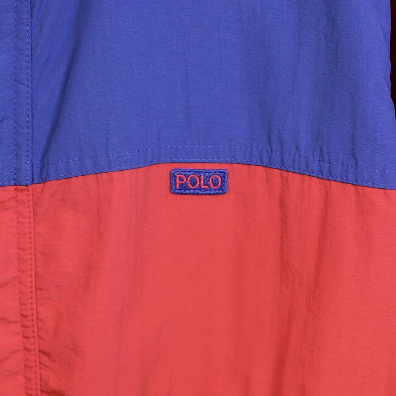 Polo Ralph Lauren ナイロンジャケット 赤/青 切り替え ポロ Polo Ralph Lauren ナイロンジャケット 赤/青 切り替え ポロ