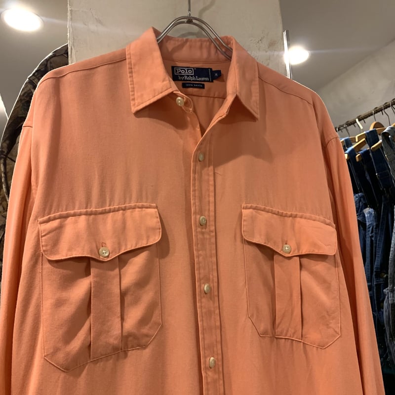 90s Polo by Ralph Lauren L/Sシャツ ラルフローレン ピンク 長袖