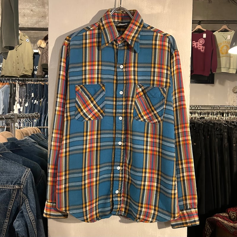 70s BIG MAC L/S ネルシャツ Size M 単色タグ ビッグマック