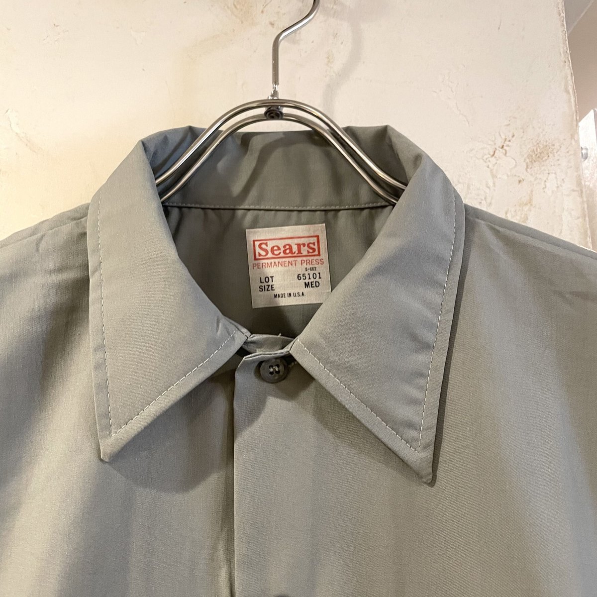 70年代 シアーズ Sears work Leisure 半袖 ワークシャツ メンズL ヴィンテージ /eaa332372