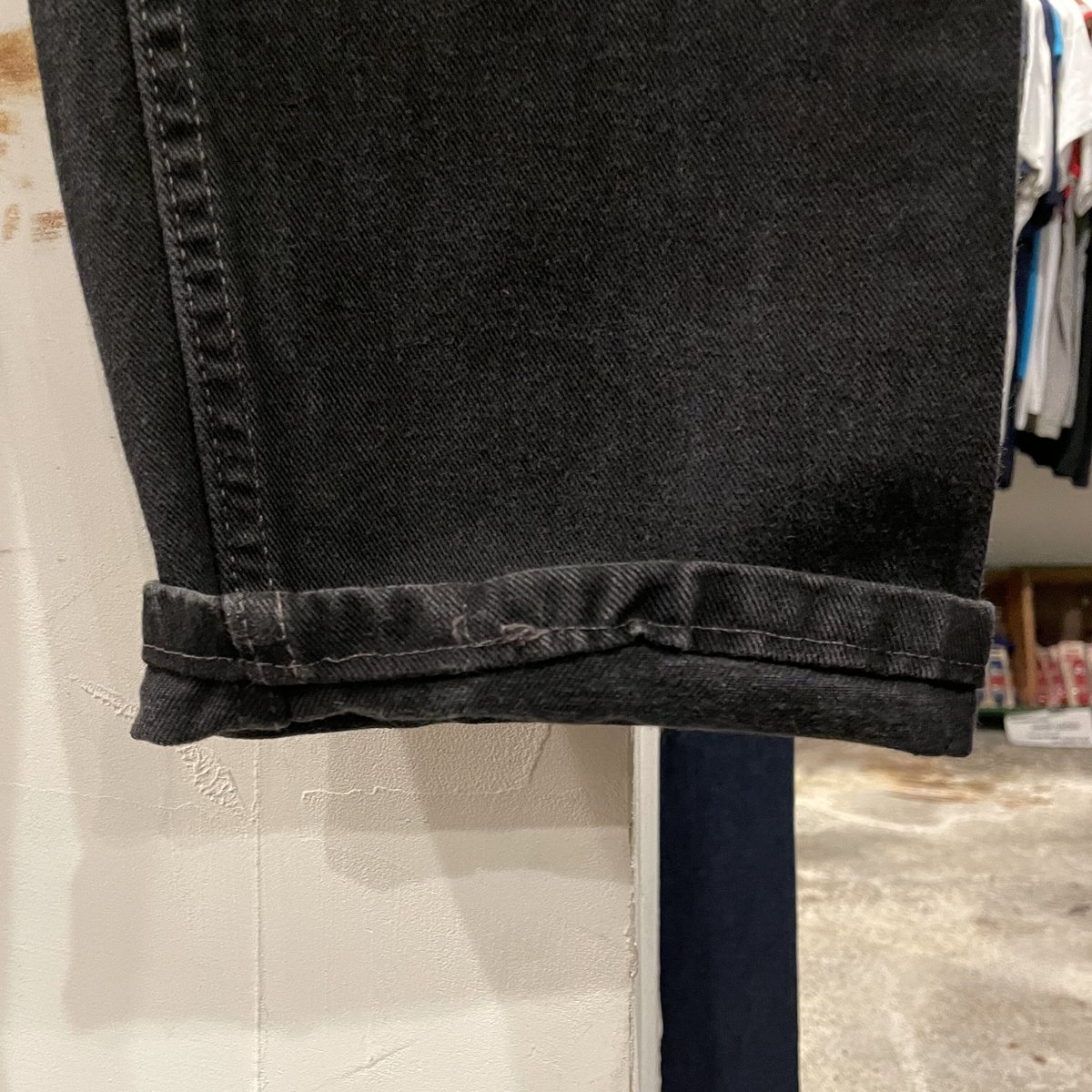Levi's 505 後染めブラックデニムパンツ リーバイス505 ボタン裏 Levi's 505 後染めブラックデニムパンツ リーバイス505 ボタン裏