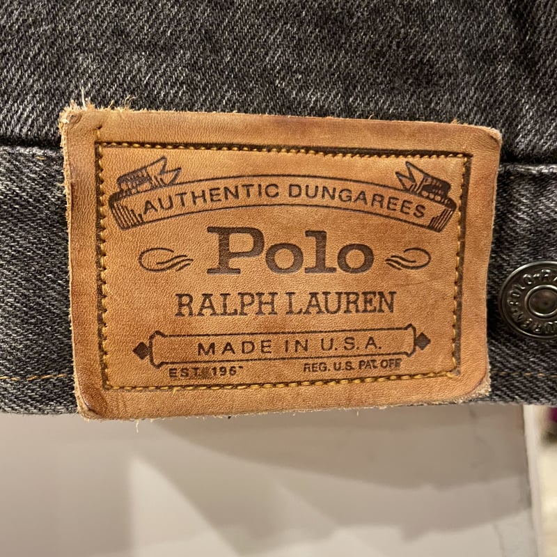 POLO RALPH LAUREN 80s USA製 ブラックデニムジャケット 襟
