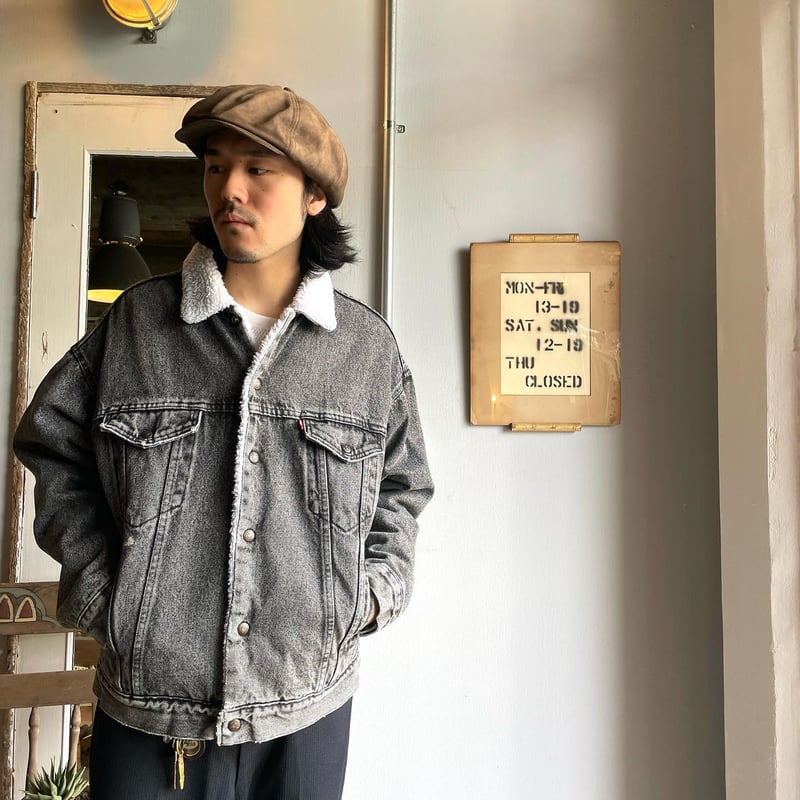 80s Levi's 70609-4858 ブラックデニムジャケット ボアライナー 80s Levi's 70609-4858 ブラックデニムジャケット ボアライナー