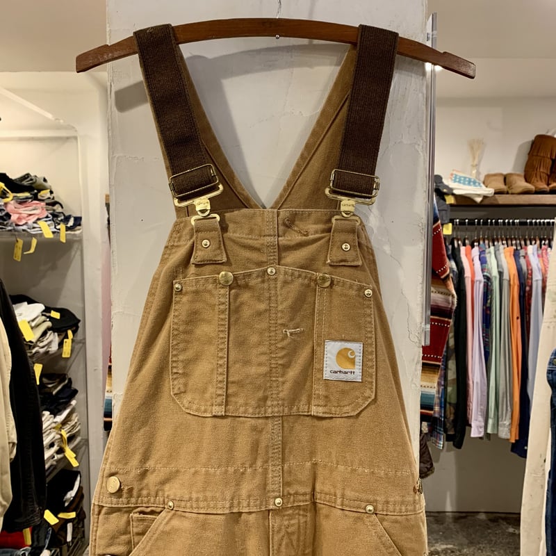 90s Carhartt ダック地 オーバーオール ダブルニー カーハート