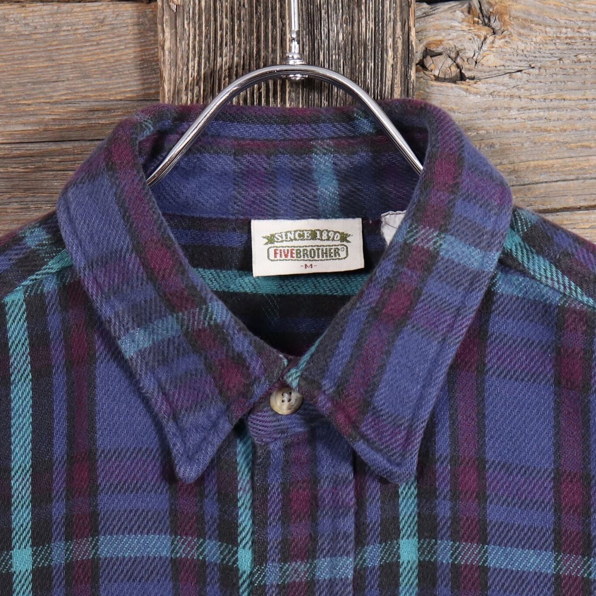 90s FIVE BROTHER ファイブブラザー ネルシャツ FIVE BROTHER ネルシャツ 90年代 ファイブブラザー チェック柄 (Y0539)